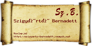Szigyártó Bernadett névjegykártya