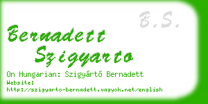 bernadett szigyarto business card